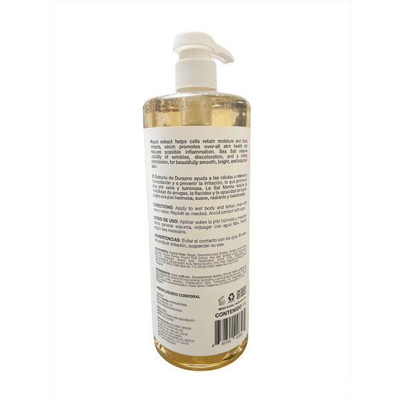 NEW Vitamins and Sea Beauty, Sea Salt Peach Exfoliating & Balancing Body Wash 1L - Picture 2 of 2